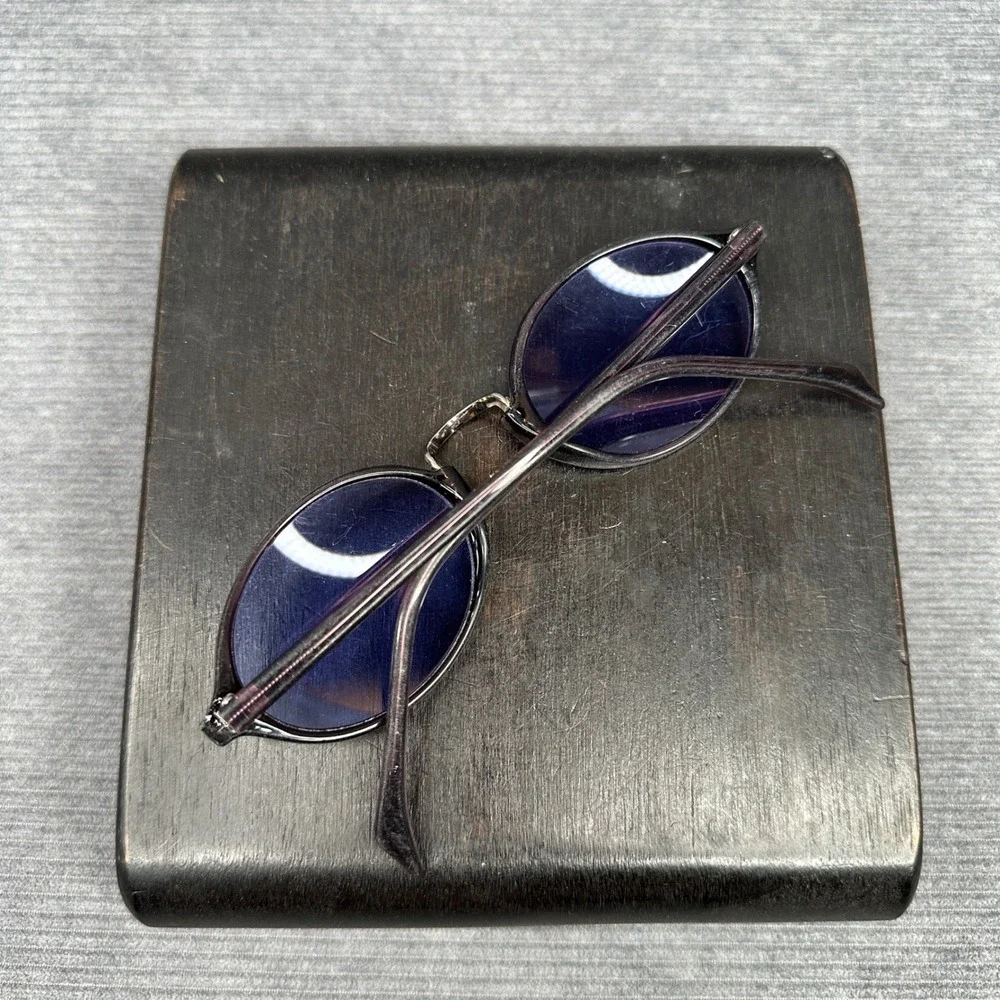 Revlon Vintage Oval Sunglasses Purple Burgundy Frame Blue Tint Lenses Retro 90s